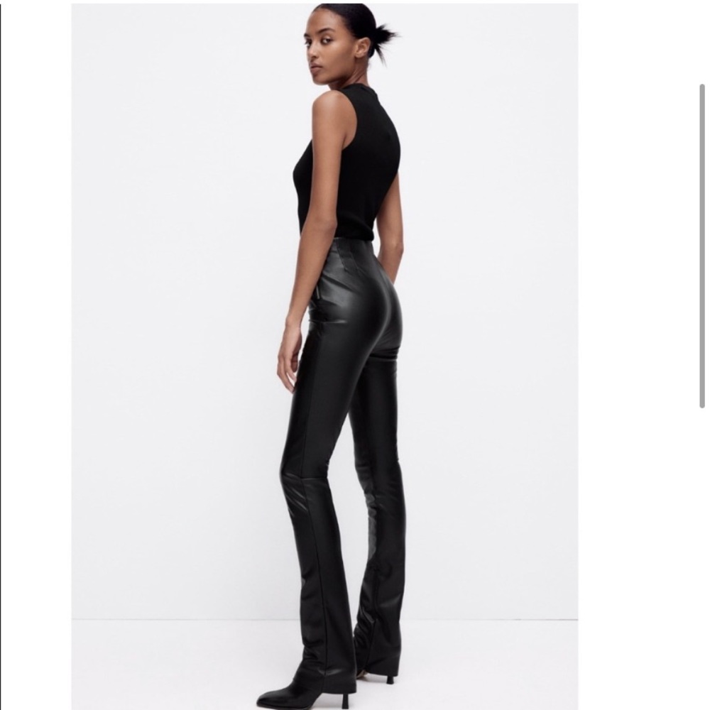 Zara extra long faux leather leggings (2022)